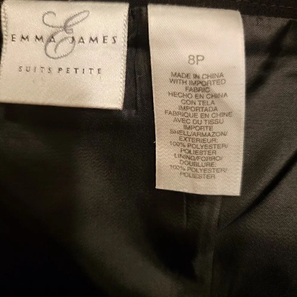 Emma James black suit skirt and jacket size 8 petite - Picture 5 of 6